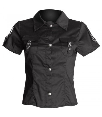 Women Short sleeve Black Gothic shirt 